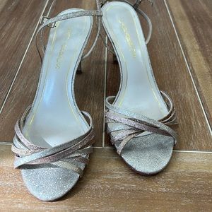 Tri-color gold sparkly heels